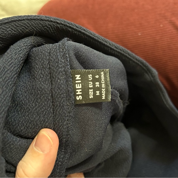 Navy Blue Decorative Button Pants - Picture 2 of 2